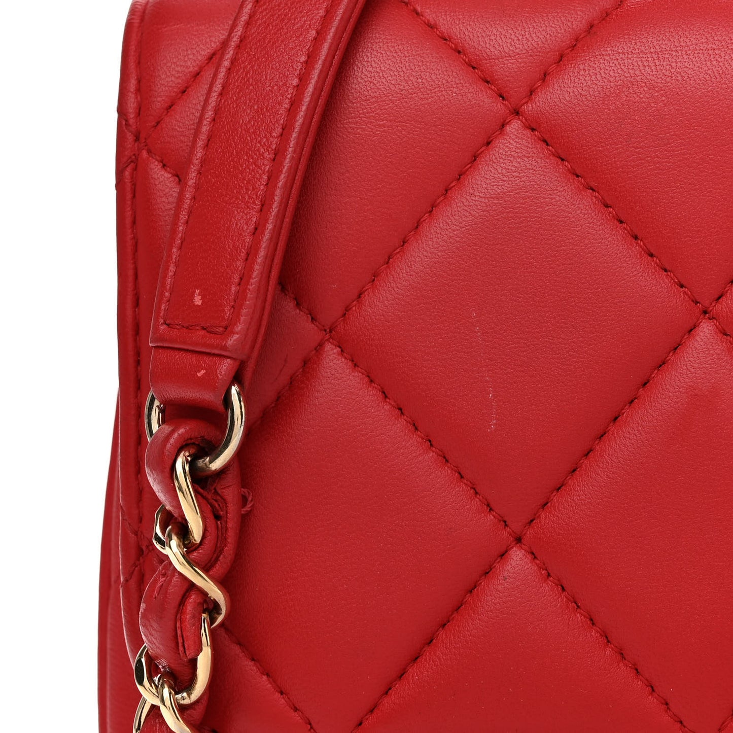 Lambskin Quilted Small Trendy CC Flap Dual Handle Bag Red