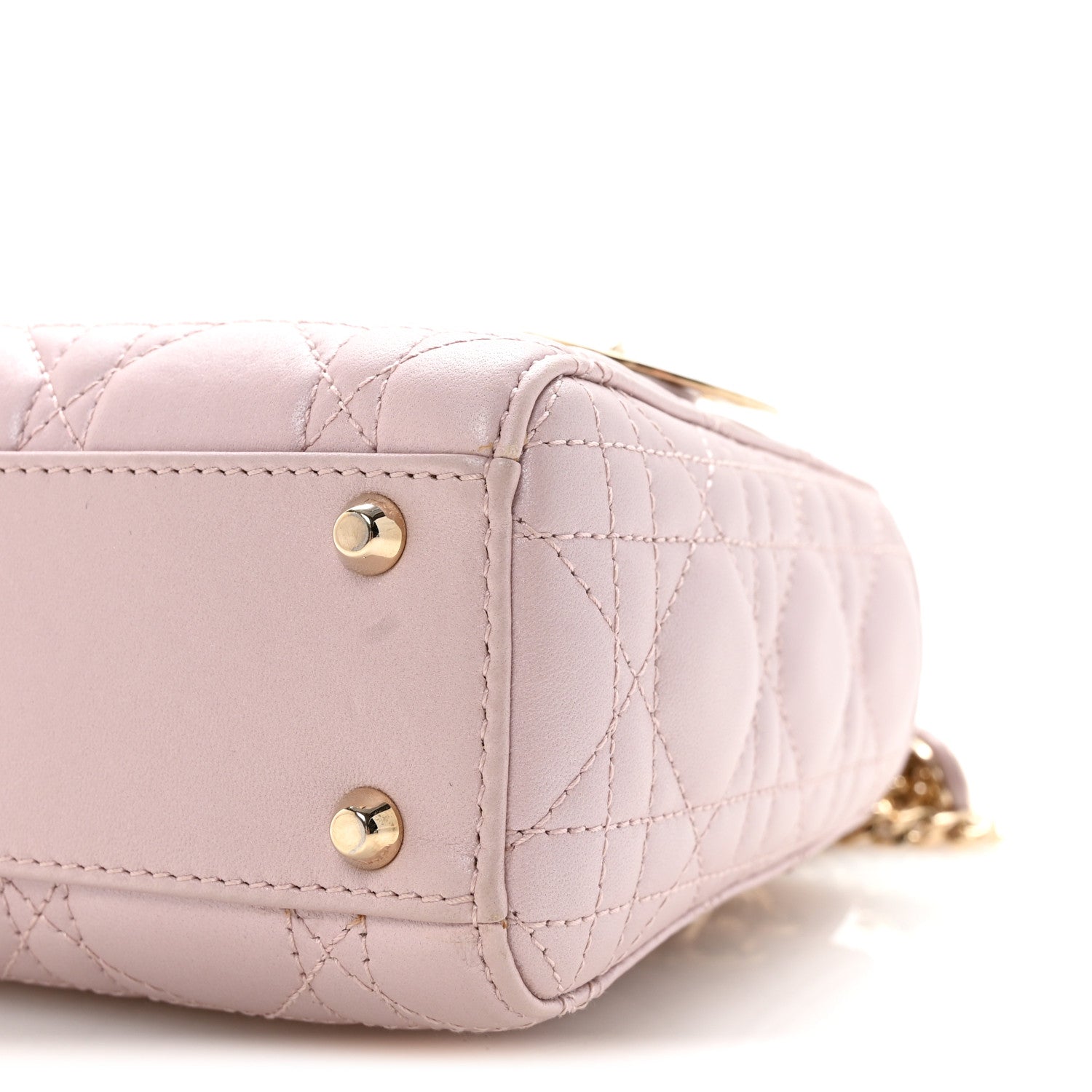 Christian Dior Metallic Lambskin Cannage Mini Lady Dior Lotus 9 of 9