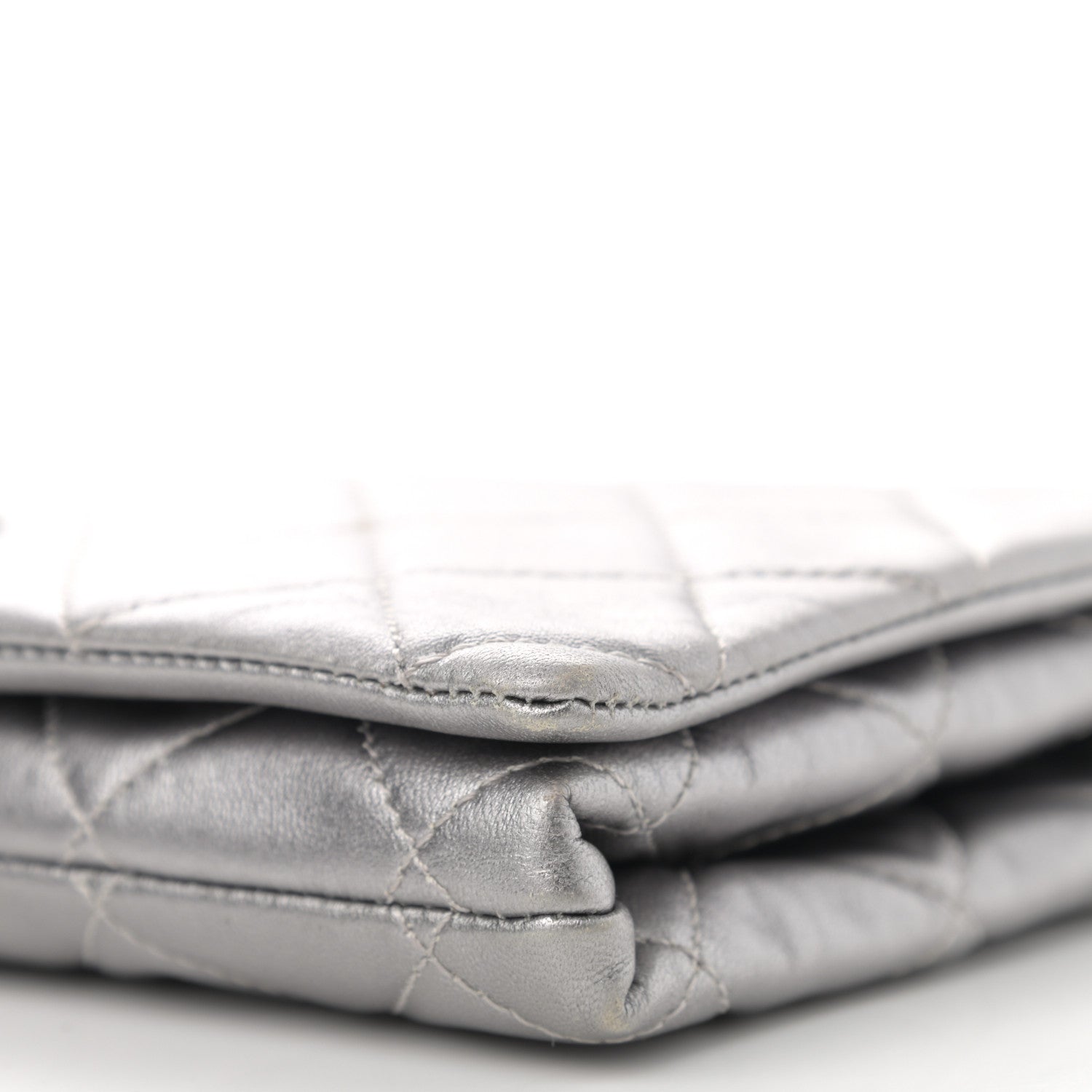 Chanel Metallic Lambskin Quilted Medium Leo Lion Flap Clutch Silver 10 of 12