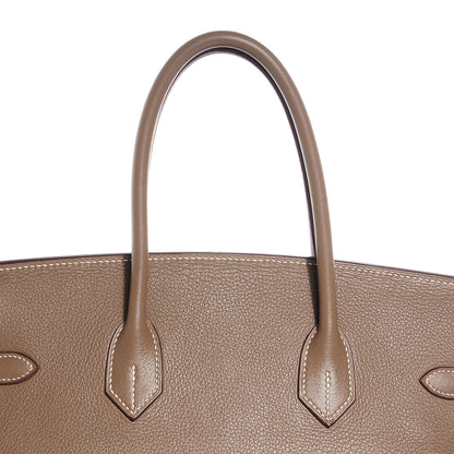 Hermes Taurillon Clemence Birkin 35 Etoupe 6 of 25