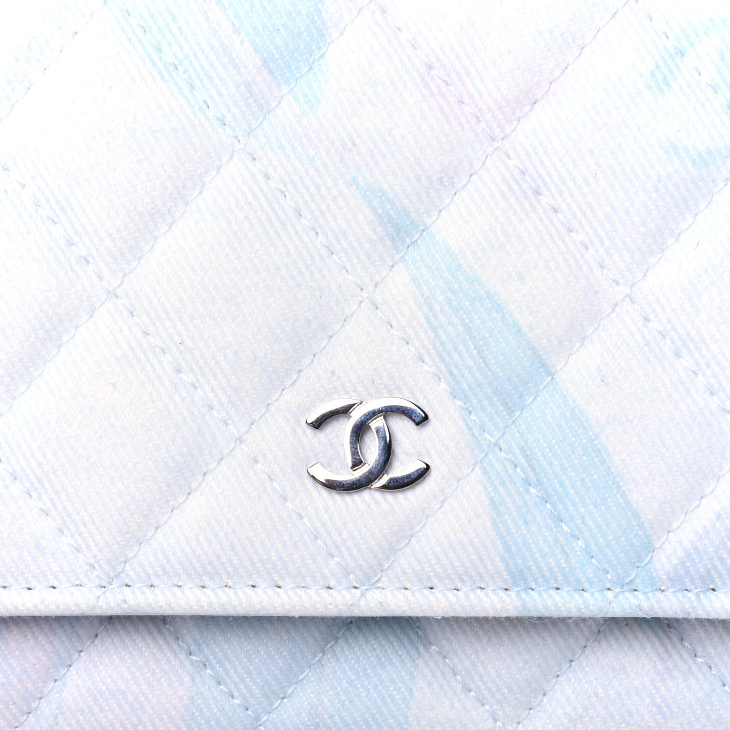 Canvas Quilted Jungle Jeans Wallet on Chain WOC Multicolor