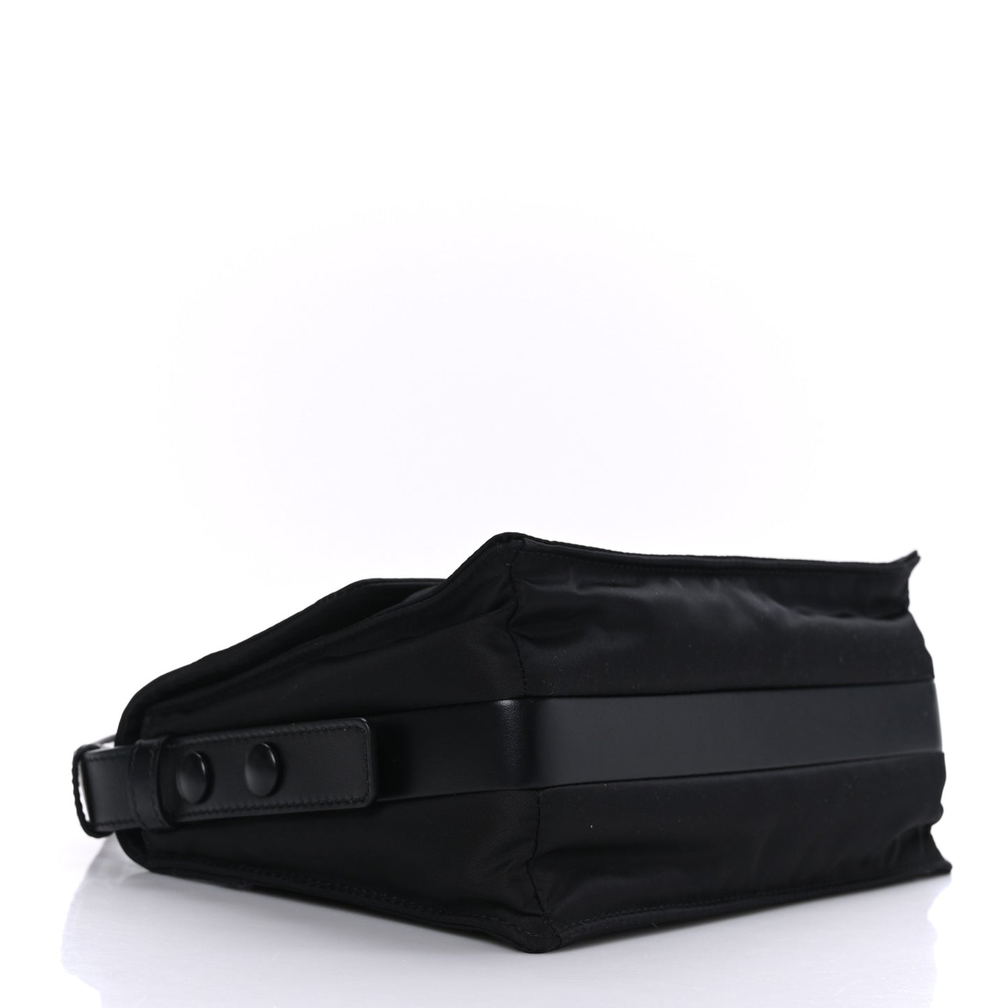 Re-Nylon Vitello Padded Small Flap Shoulder Bag Black