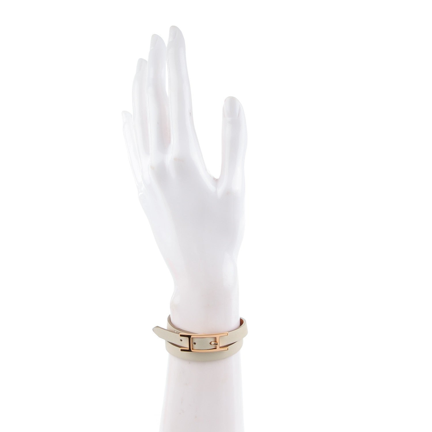 Hermes Swift Behapi Double Tour Bracelet Small Craie 2 of 9