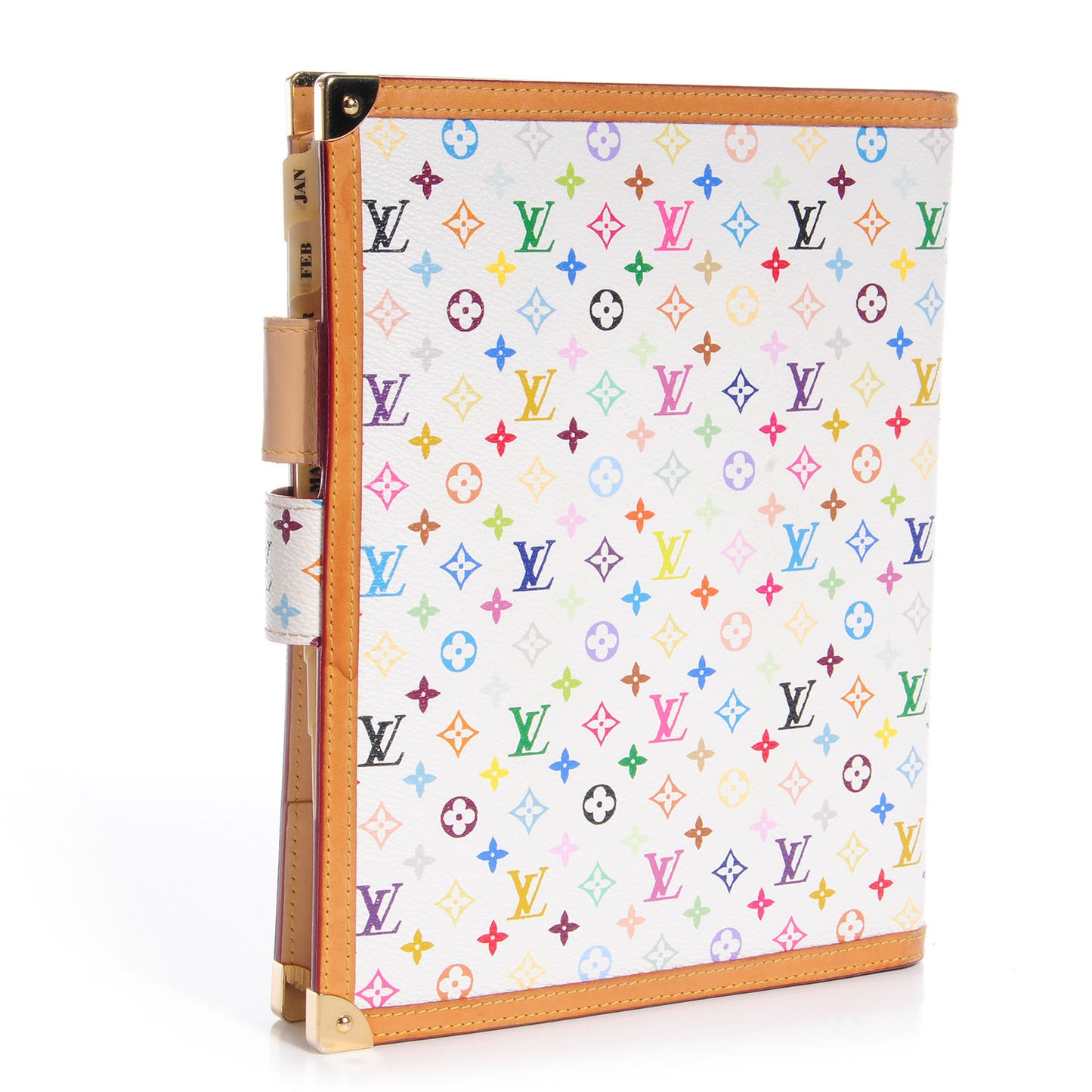 Monogram Multicolor Large Ring Agenda Cover White