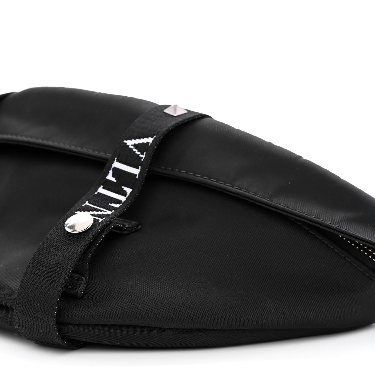 Nylon Ribbon VLTN Belt Bag Black