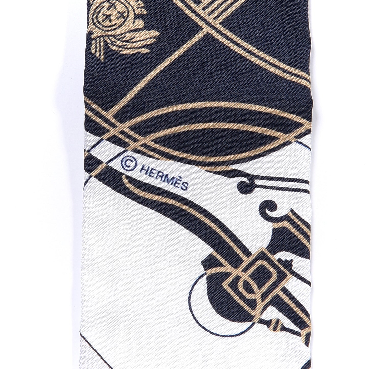 Silk Ex-Libris Twilly White Marine Gris