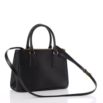 Prada Saffiano Lux Small Double Zip Tote Nero Black 3 of 11