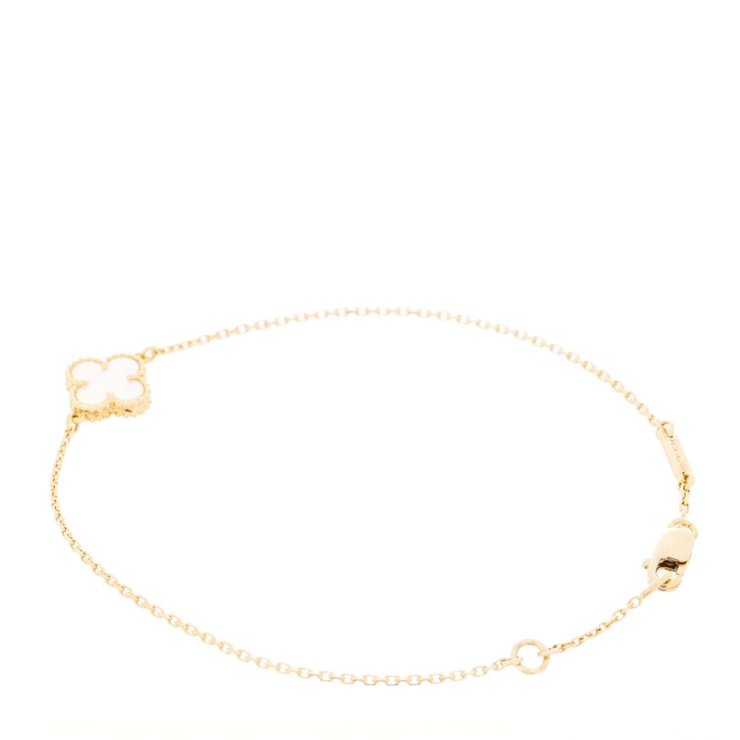 Van Cleef & Arpels 18K Yellow Gold Mother of Pearl Sweet Alhambra Bracelet 2 of 6