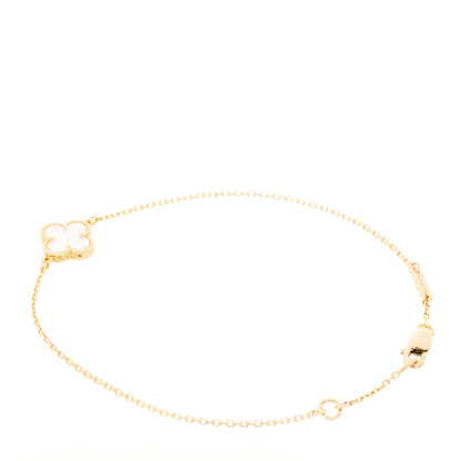 Van Cleef & Arpels 18K Yellow Gold Mother of Pearl Sweet Alhambra Bracelet 2 of 6