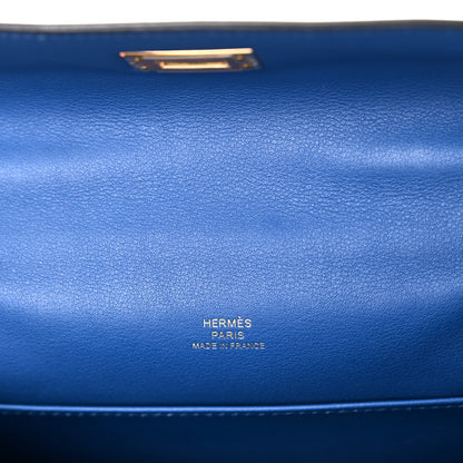 Hermes Swift Kelly Pochette Clutch Bleu France 6 of 11