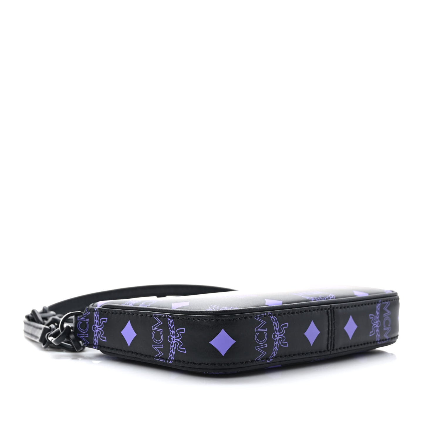 Calfskin Visetos Color Splash Logo Pouch On Chain Mini Dahlia Purple