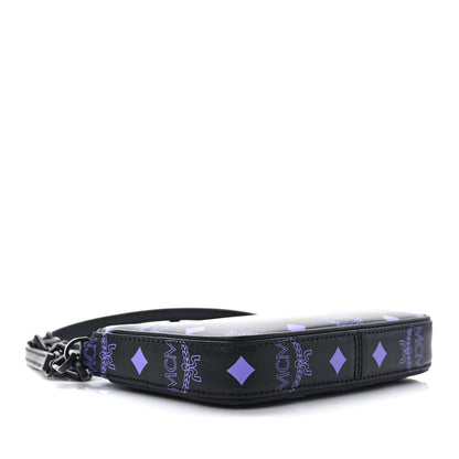 MCM Calfskin Visetos Color Splash Logo Pouch On Chain Mini Dahlia Purple 4 of 9