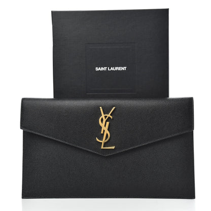 Saint Laurent Grain De Poudre Uptown Pouch Black 7 of 7