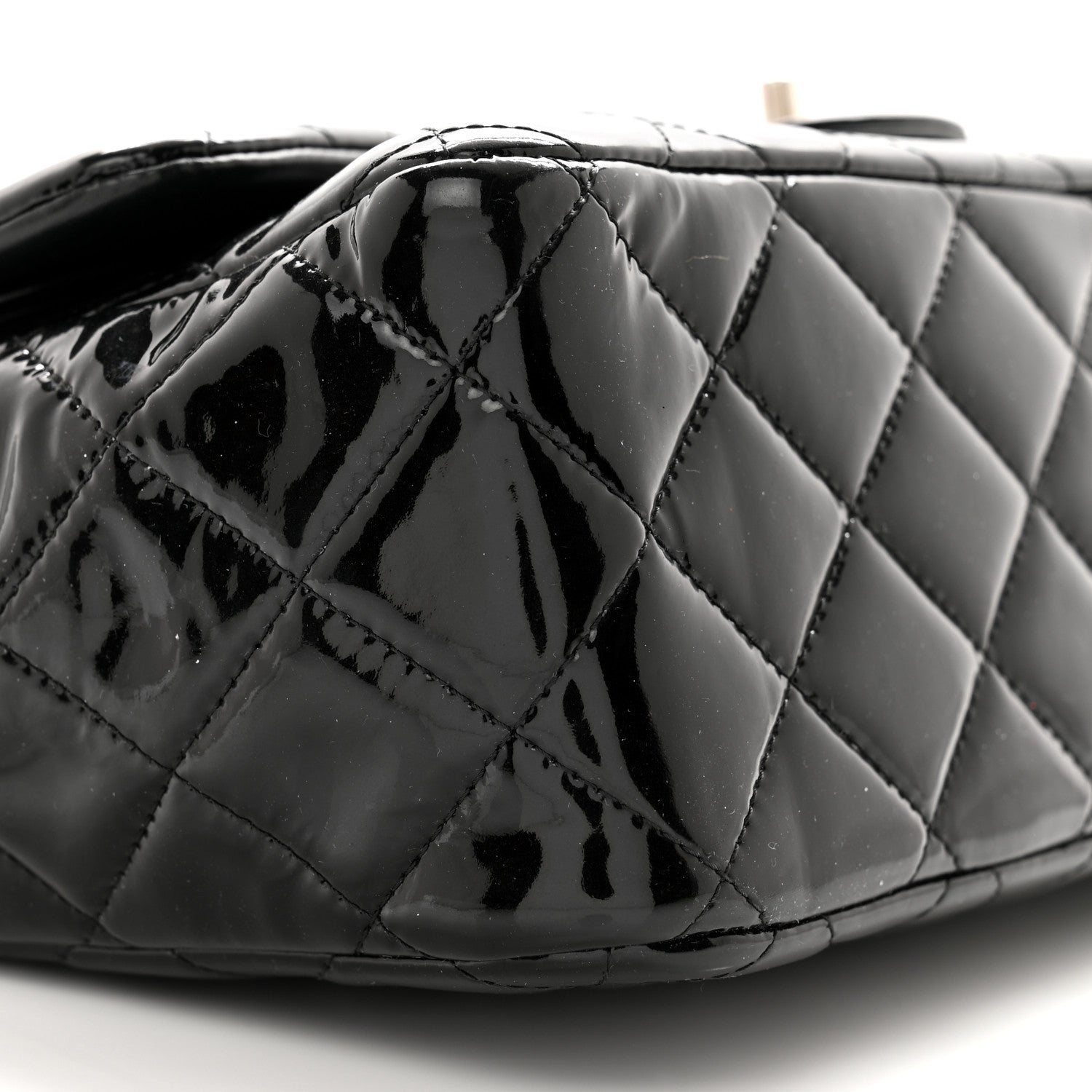 Chanel Patent Quilted Jumbo Double Flap Black 9 of 11