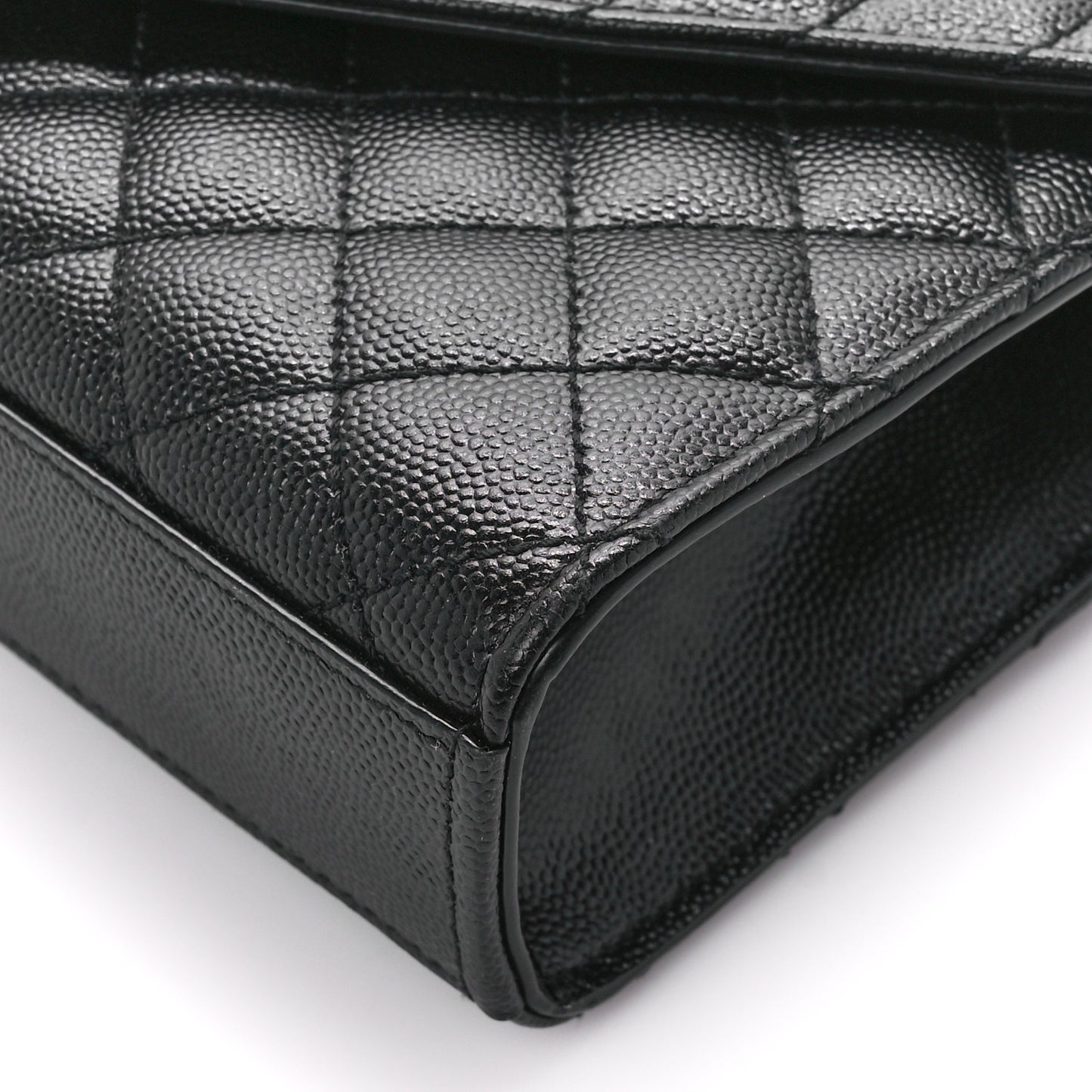 Grain De Poudre Textured Mixed Matelasse Triquilt Small Monogram Monochrome Satchel Black