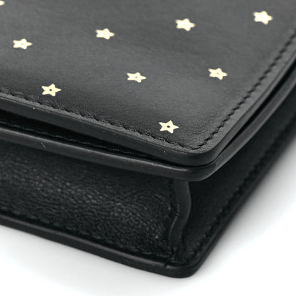 Christian Dior Calfskin Embossed Stars Wallet on Chain Black Gold 7 of 8