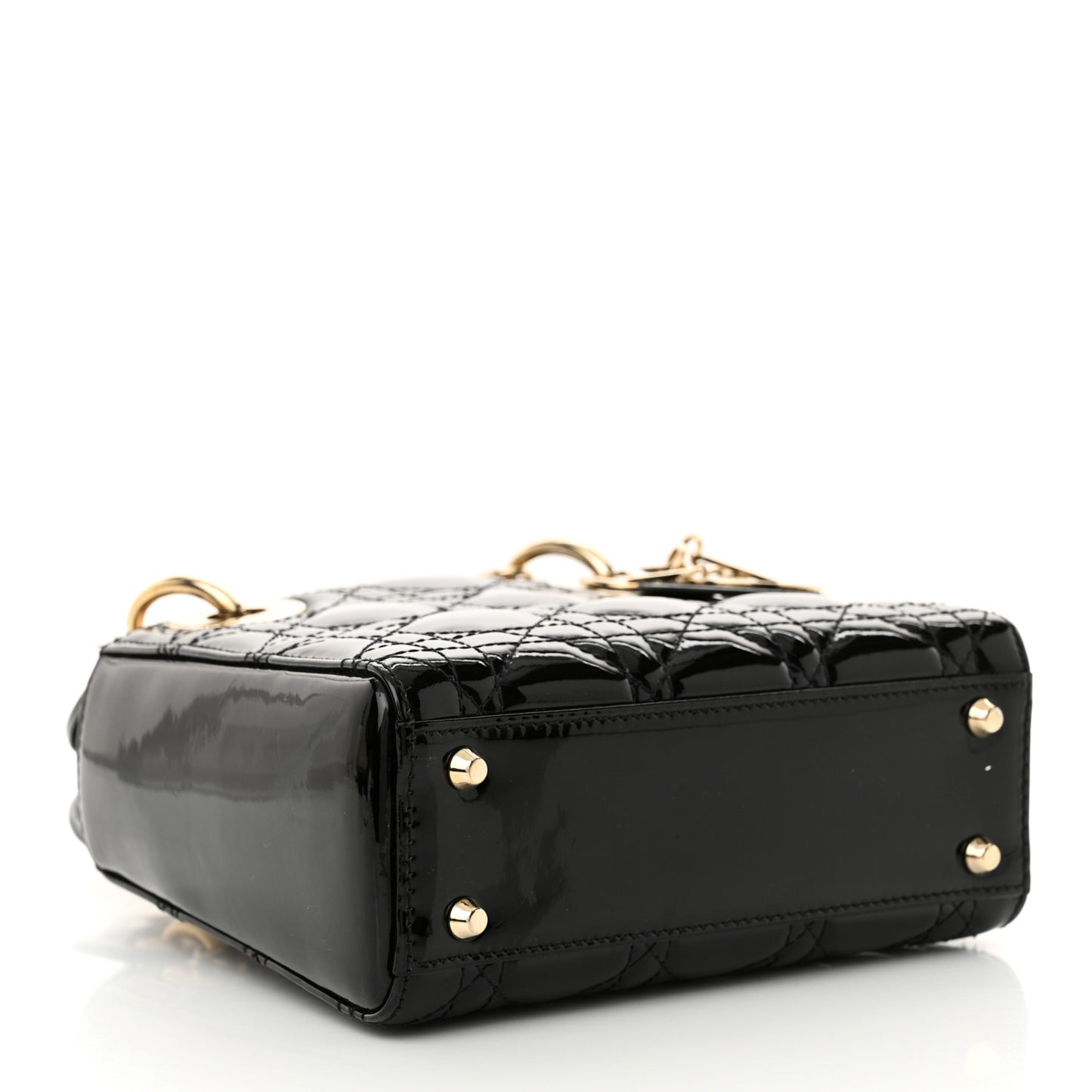 Patent Cannage Mini Lady Dior Black