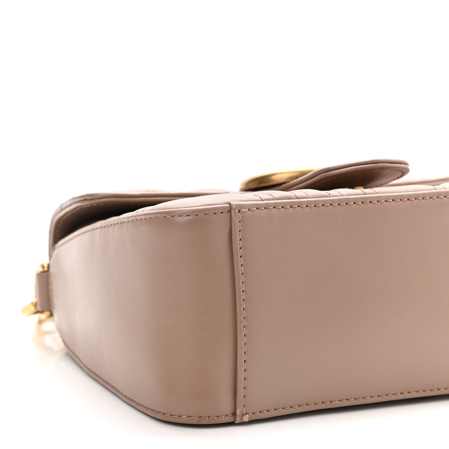 Calfskin Matelasse Mini GG Marmont Top Handle Shoulder Bag Porcelain Rose