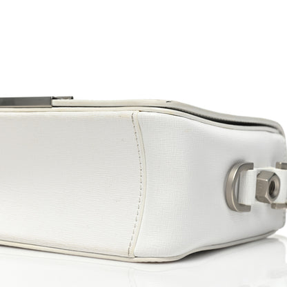 Off-White Saffiano Striped Diag Binder Flap Bag White Black 7 of 10