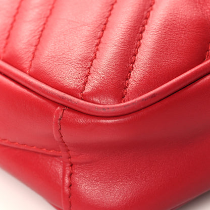Gucci Calfskin Matelasse Mini GG Marmont Crossbody Bag Hibiscus Red 9 of 15