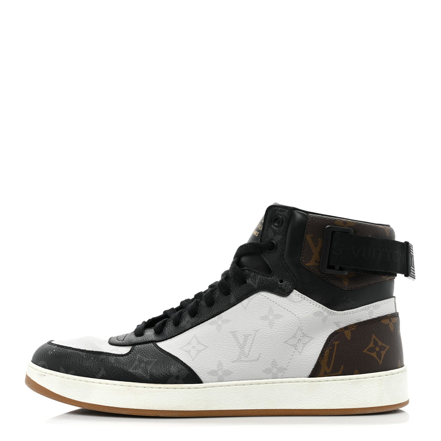 Calfskin Monogram Mens Rivoli High Top Sneakers 9.5 Black