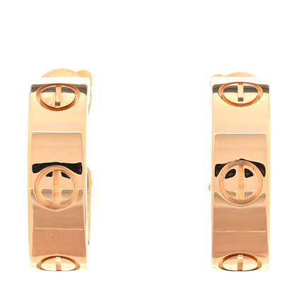 Cartier 18K Yellow Gold 5.5mm LOVE French Clip Hoop Earrings 1 of 6