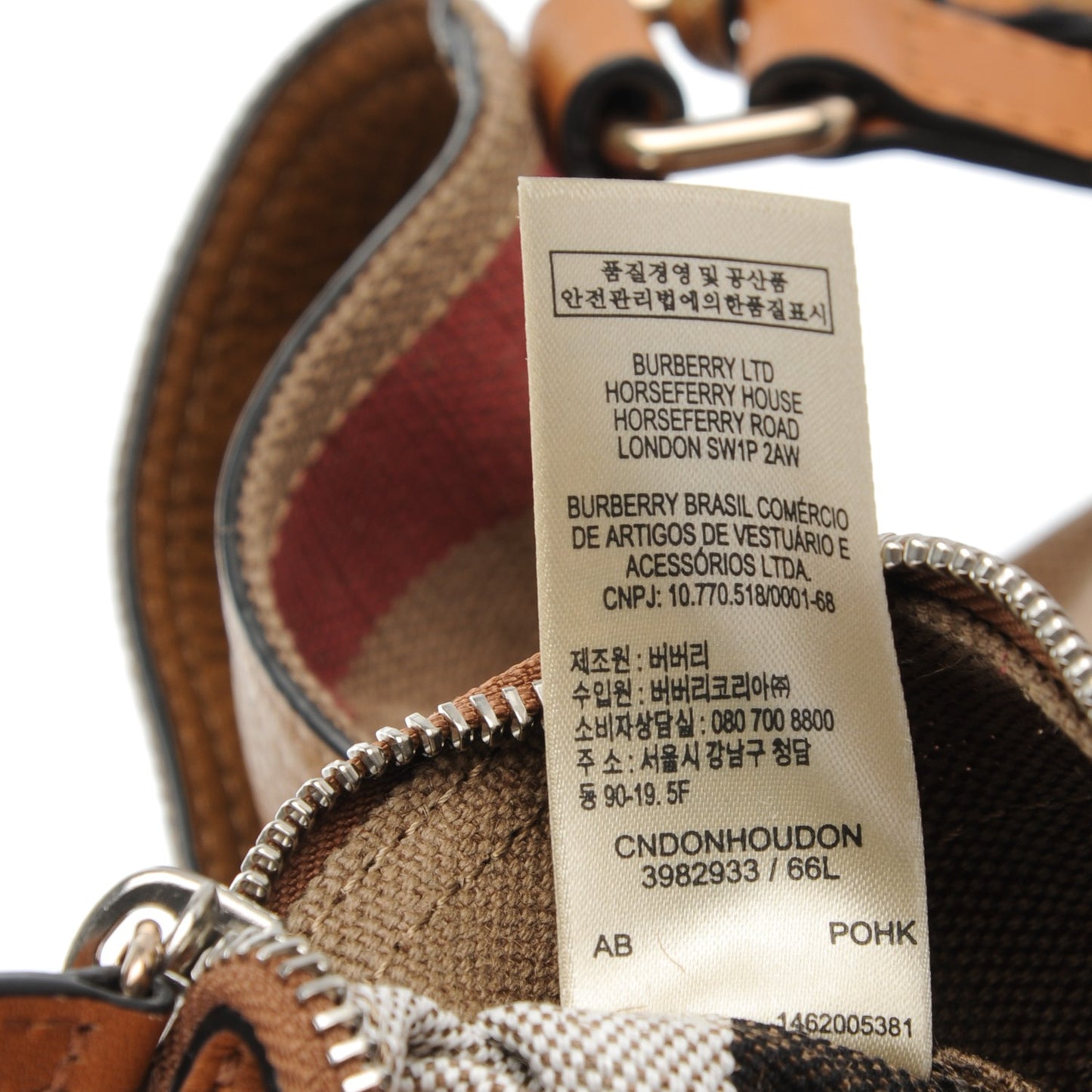 Canvas Mega Check Mini Ashby Tassel Crossbody Saddle Brown