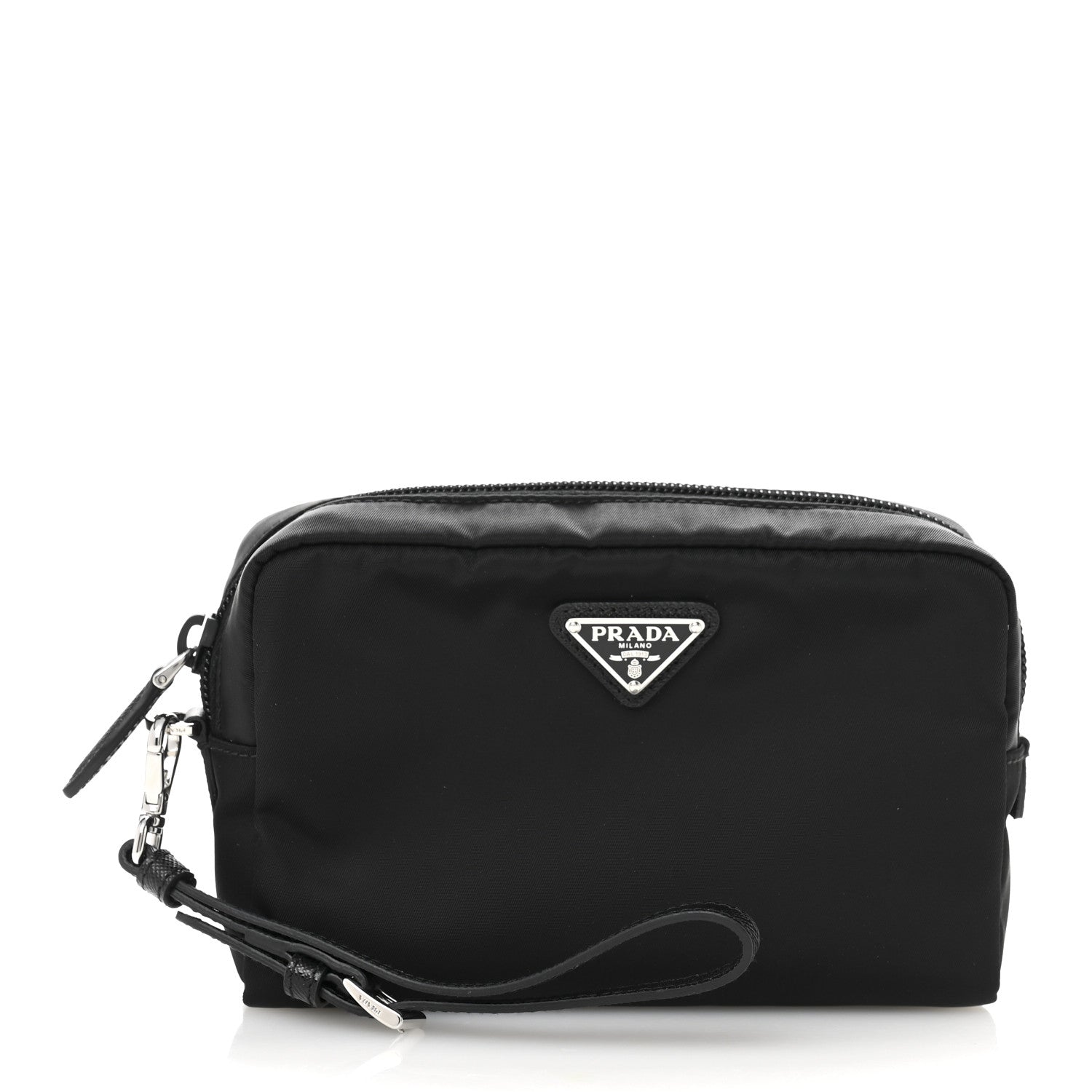 Prada Re-Nylon Vela Saffiano Wristlet Black 1 of 9
