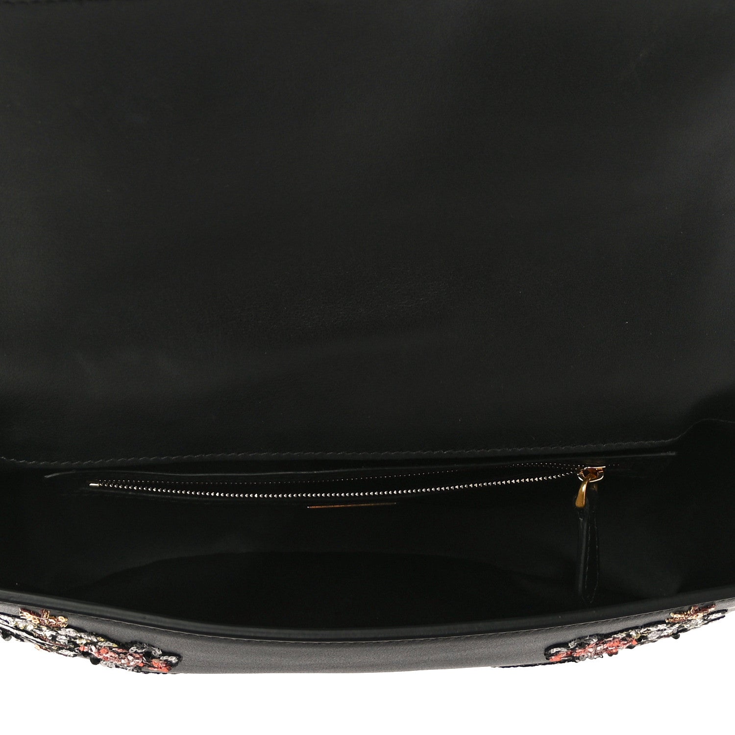 Fendi Calfskin Embroidered Baguette Black 5 of 9