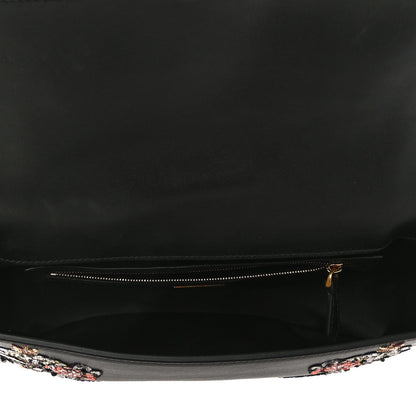 Fendi Calfskin Embroidered Baguette Black 5 of 9