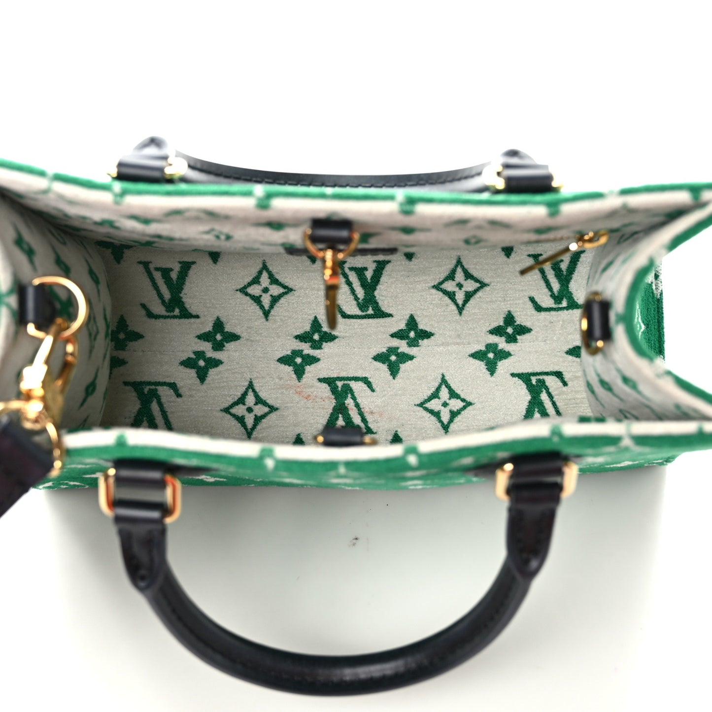Jacquard Velvet Monogram Onthego PM Green
