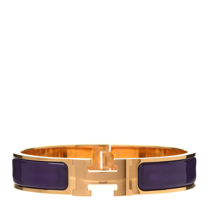 Hermes Enamel Narrow Clic Clac H Bracelet PM Pourpre 1 of 6