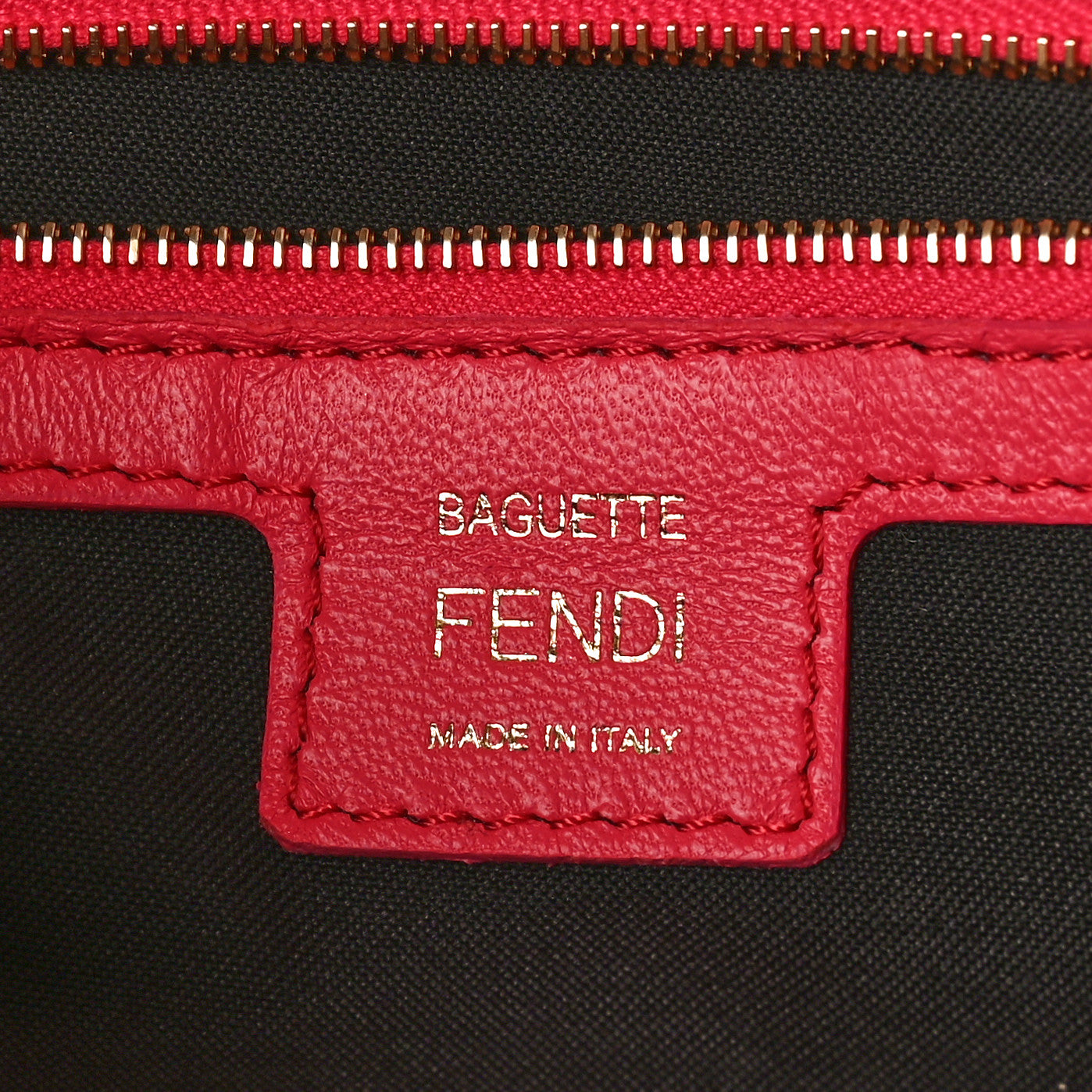 Fendi Nappa FF 1974 Embossed Baguette Lampone 6 of 9