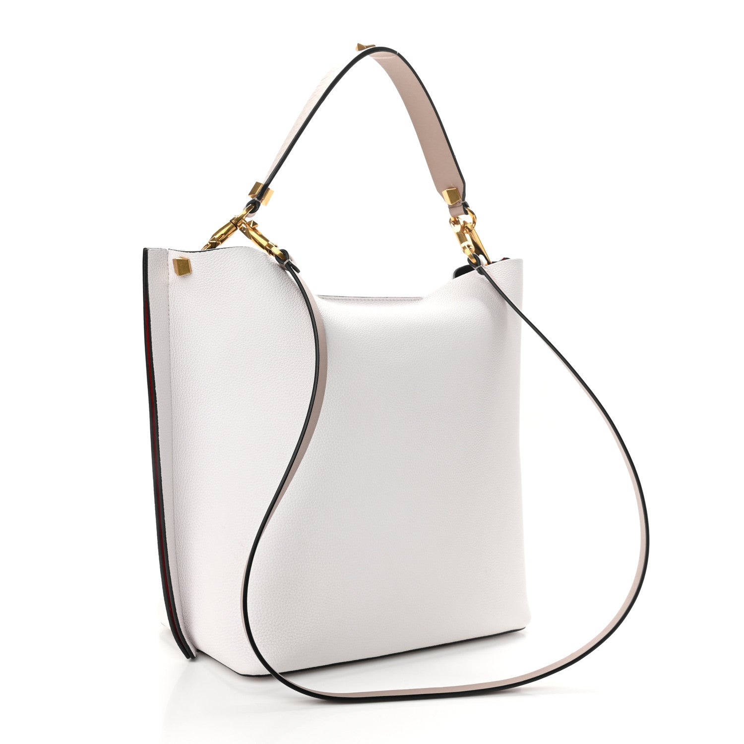 Valentino Garavani Grainy Calfskin VLogo Escape Hobo Bag White 4 of 12