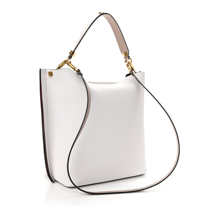Valentino Garavani Grainy Calfskin VLogo Escape Hobo Bag White 4 of 12