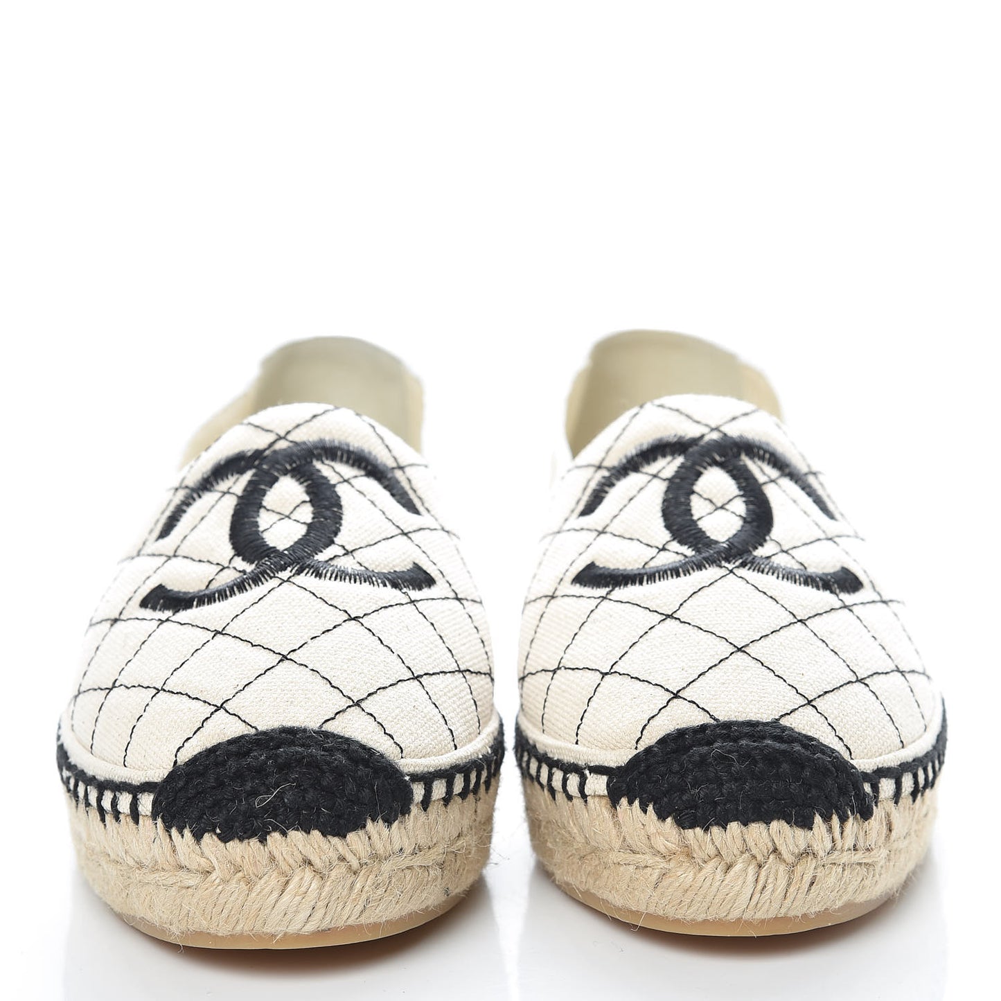 Fabric Biarritz CC Espadrilles 37 Beige Black