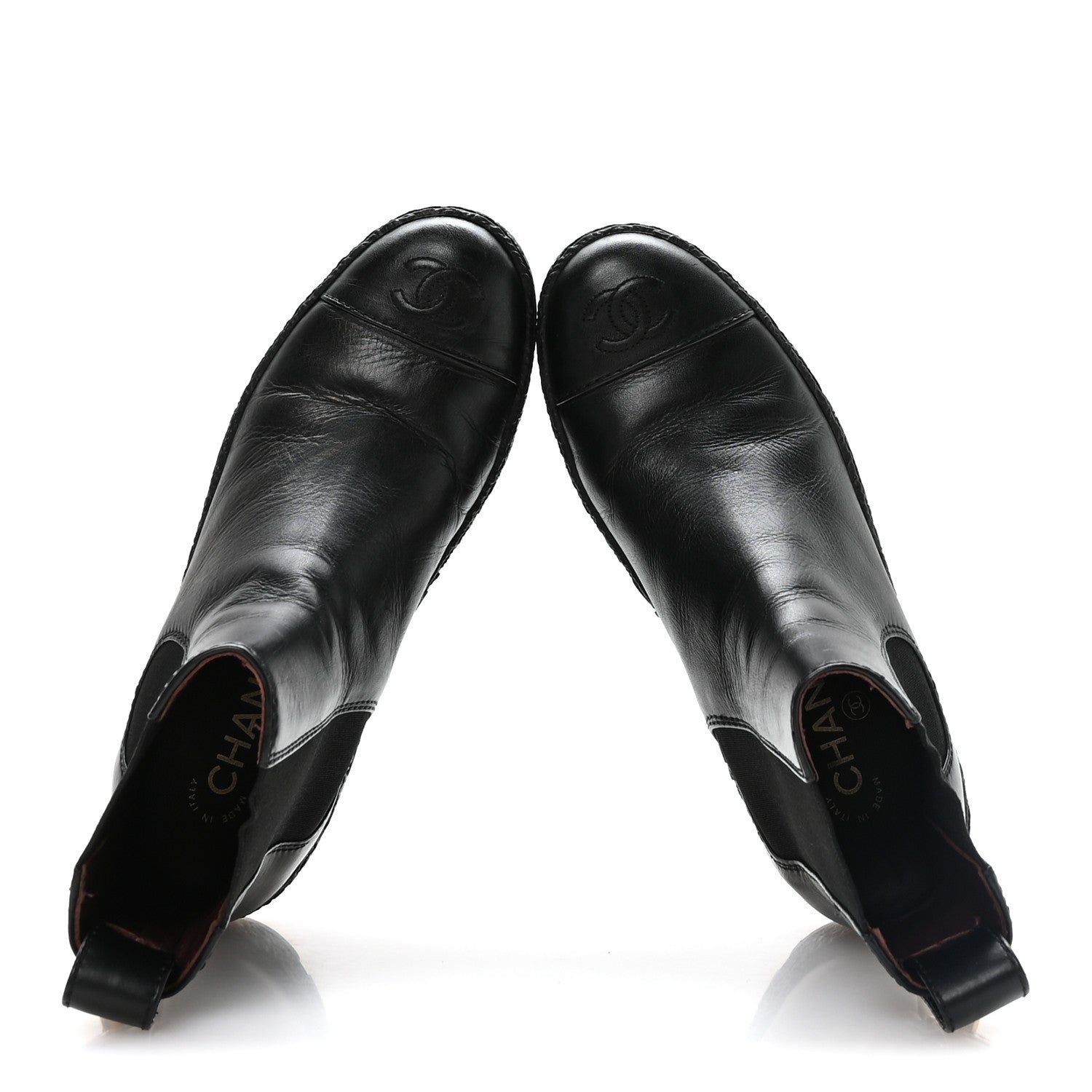 １２時間タイムセールCHANEL ブラックブーツ 37 Chanel Calfskin Cap Toe CC Ankle Boots 37 Black 1821375 – FASHIONPHILE