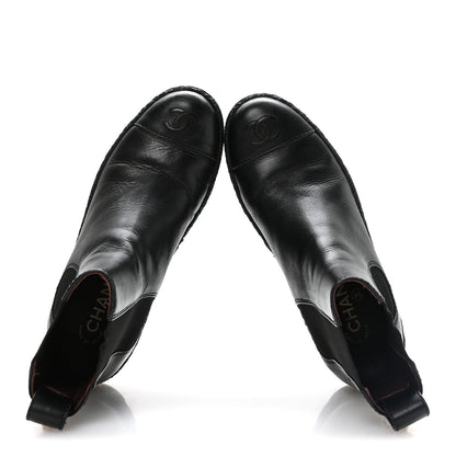 Chanel Calfskin Cap Toe CC Ankle Boots 37 Black 2 of 8