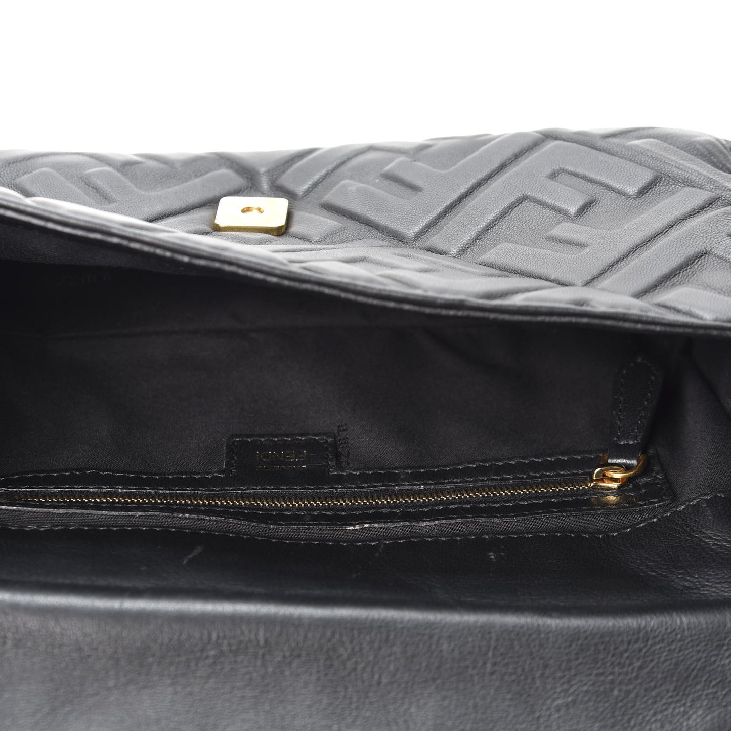 Nappa FF 1974 Embossed Baguette Black