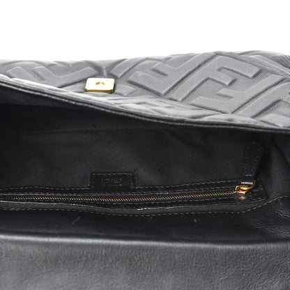 Fendi Nappa FF 1974 Embossed Baguette Black 4 of 12