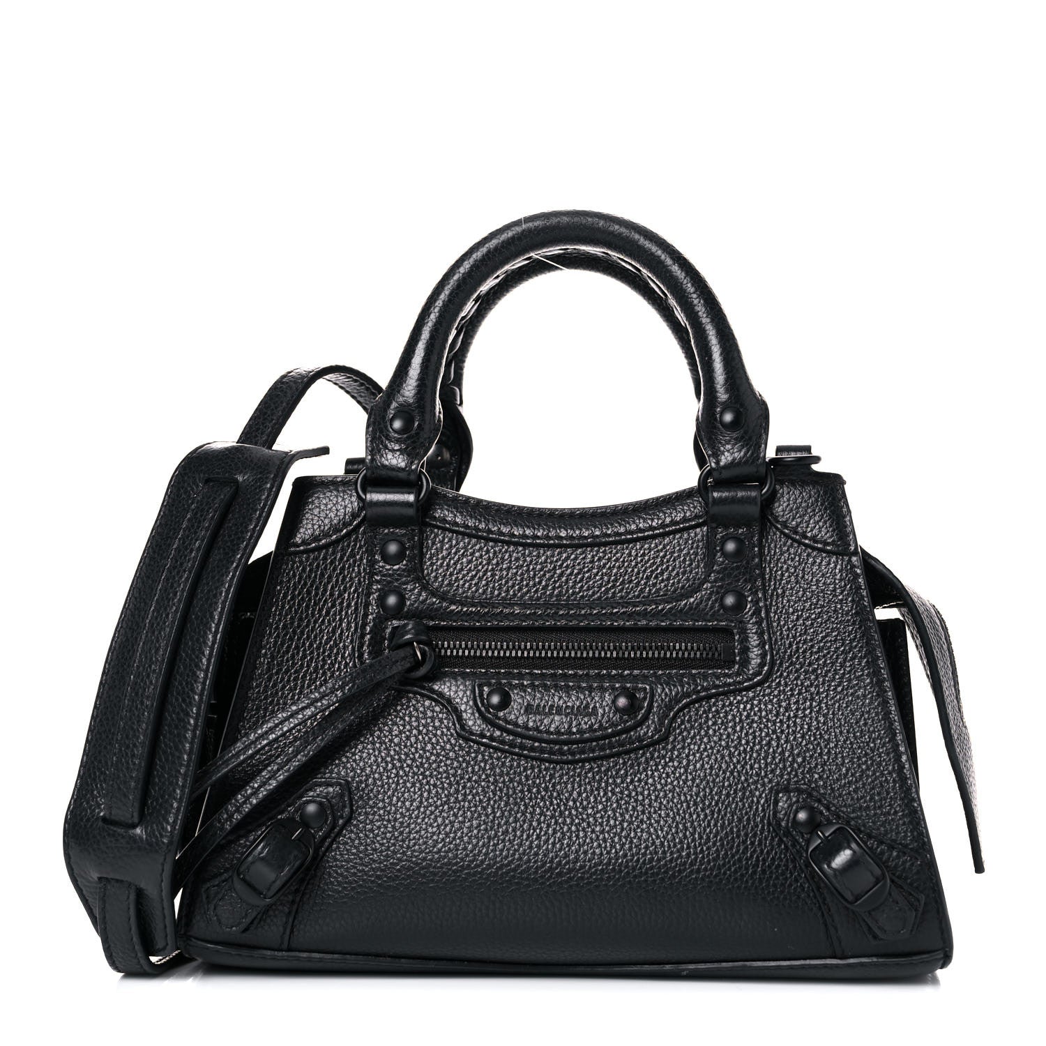 Balenciaga Grained Calfskin Neo Classic Black Hardware Mini City Black 1 of 13