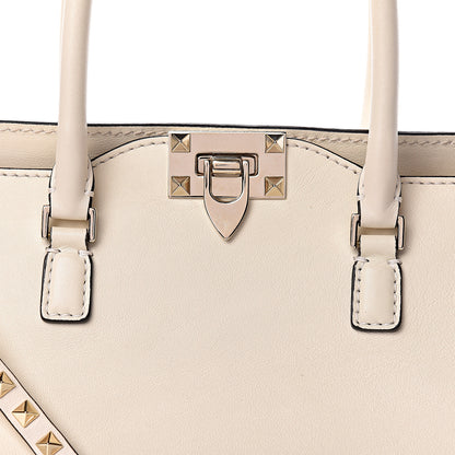 Valentino Garavani Vitello Rockstud Double Handle Tote Ivory 13 of 13