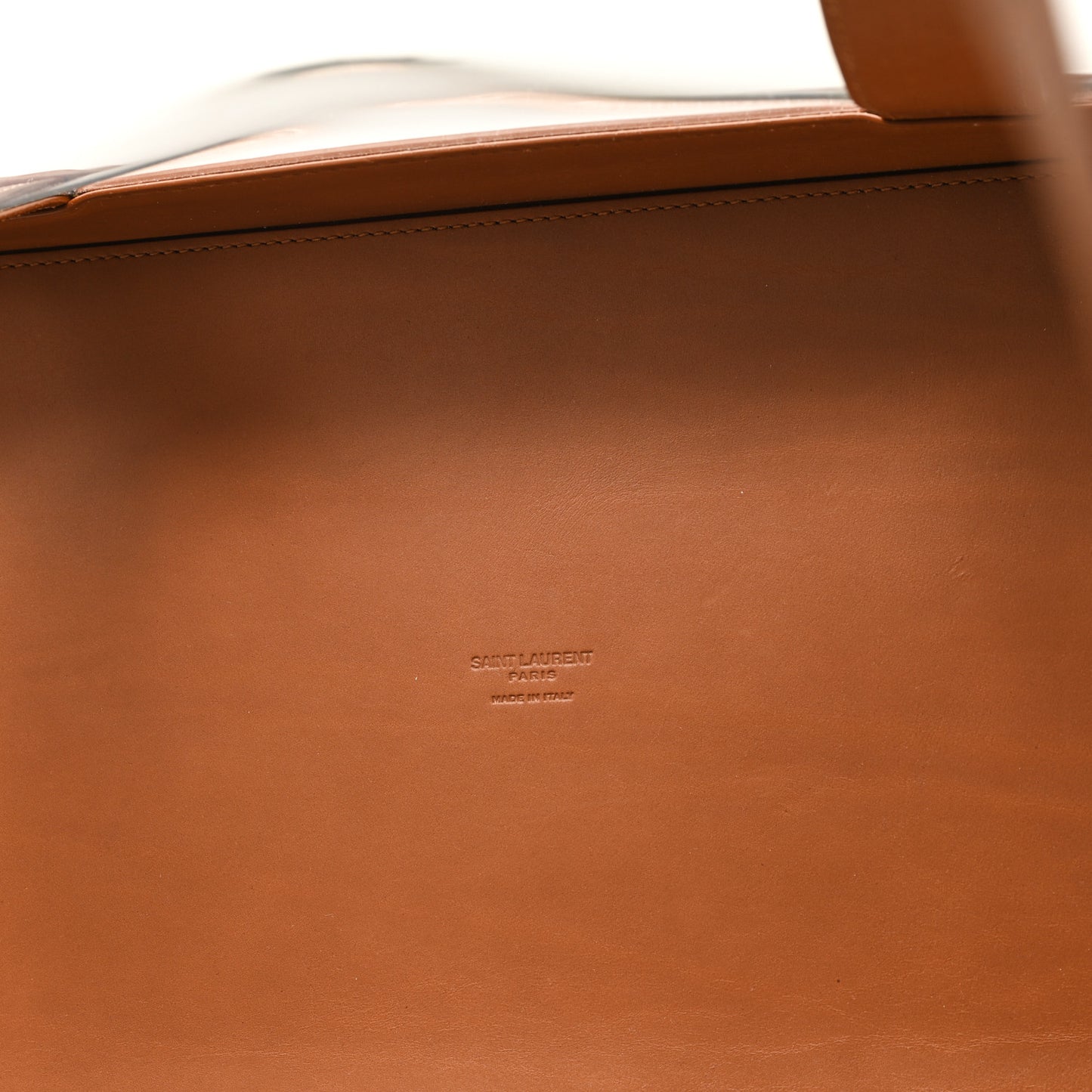 Calfskin Vinyl Cabas Tote Brown