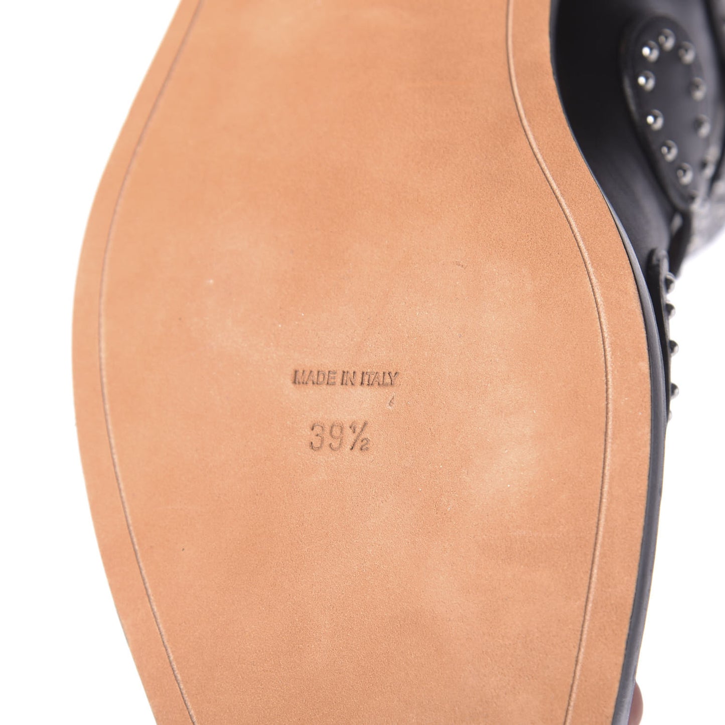 Calfskin Studded Prue Buckle Bootie 39.5 Black