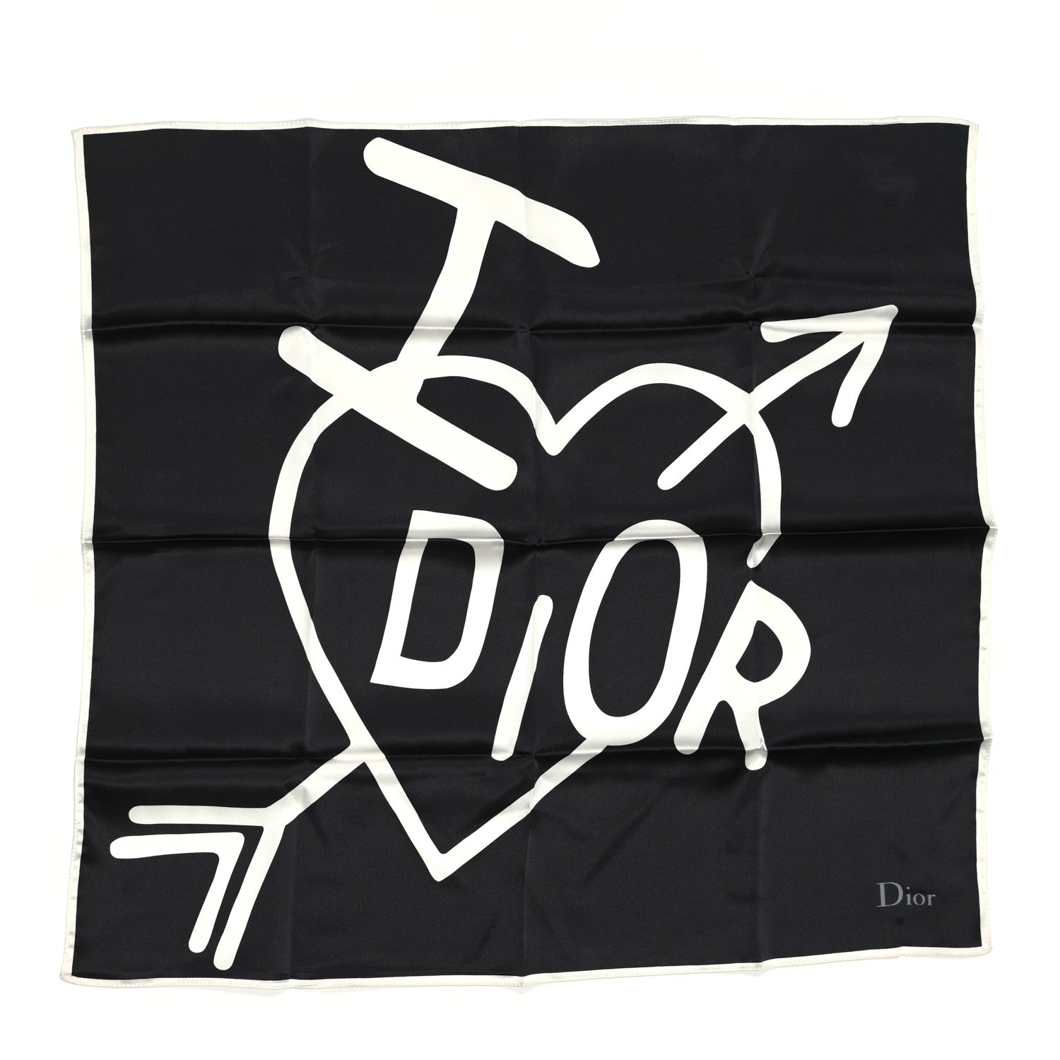 Christian Dior Silk Square Scarf Black 1 of 3