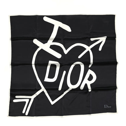 Christian Dior Silk Square Scarf Black 1 of 3