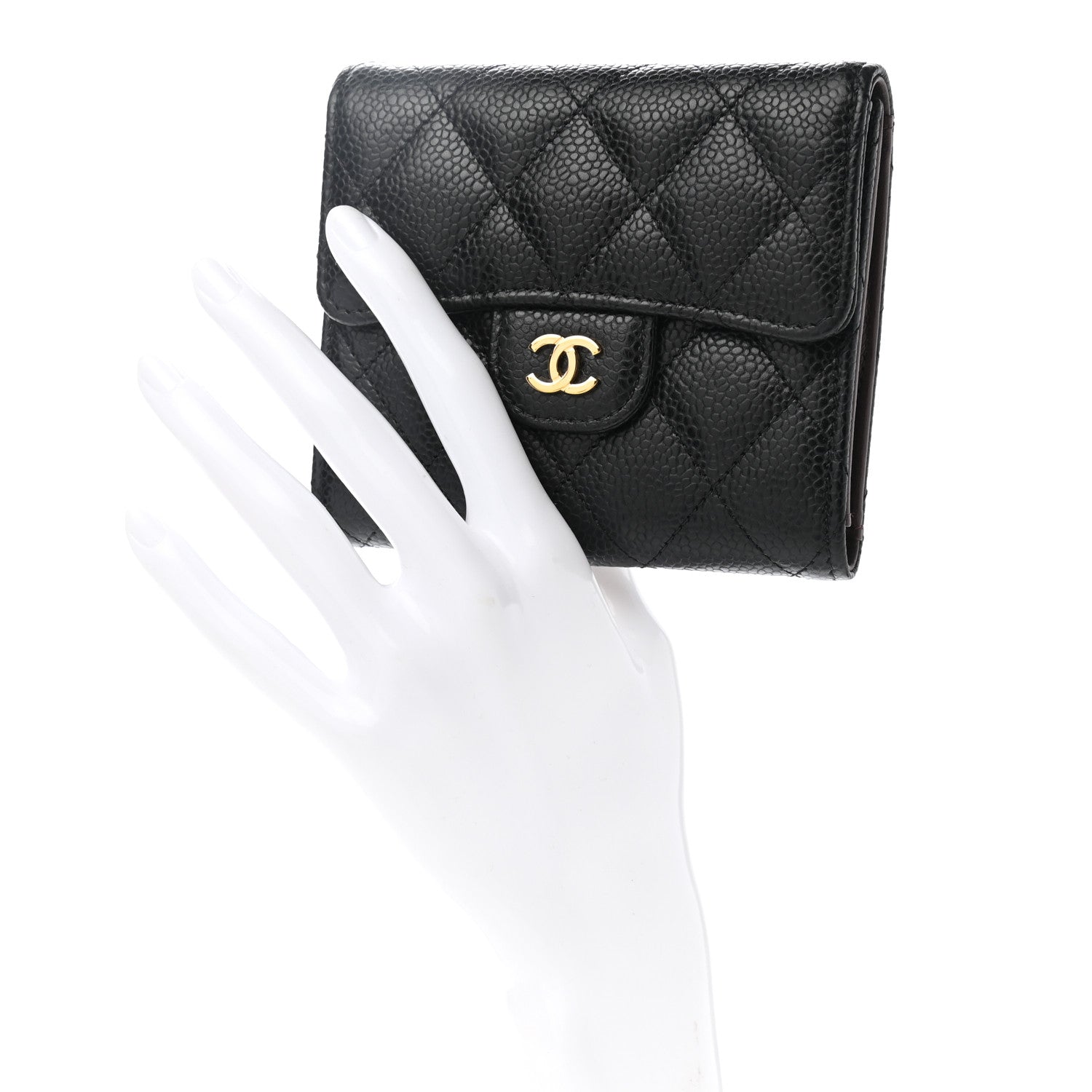 Chanel Caviar Quilted Compact Flap Wallet 2 of 9