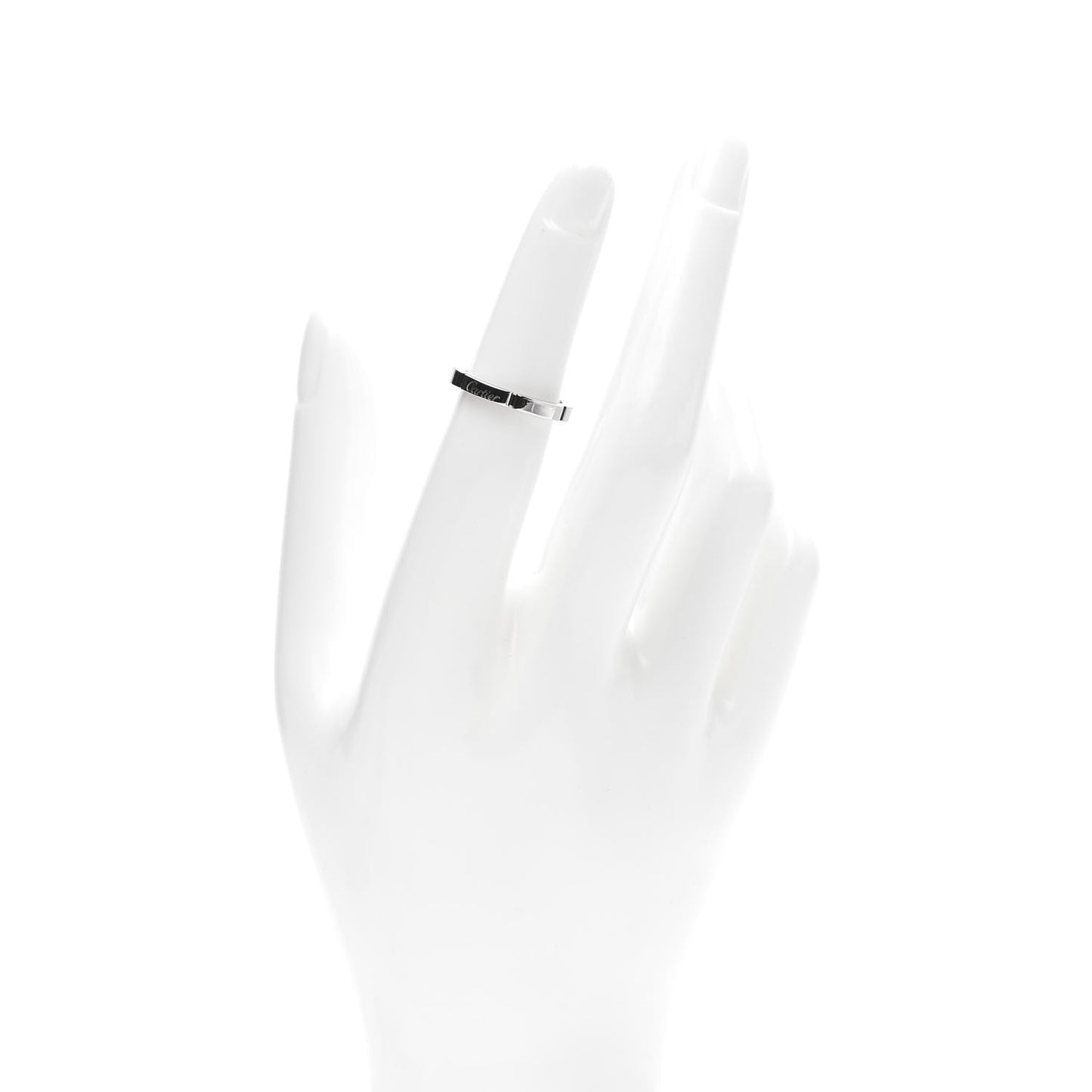 18K White Gold 2.5mm Maillon Panthere Wedding Band Ring 49 5