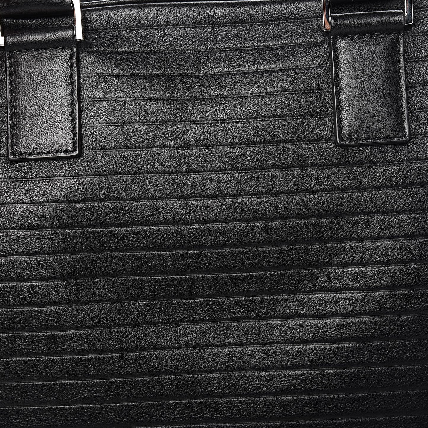HOMME Calfskin Ribbed Briefcase Black