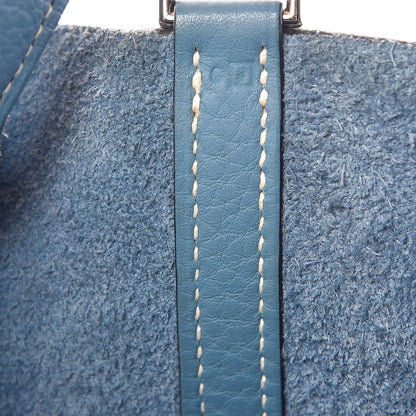 Hermes Taurillon Clemence Picotin 22 MM Blue Jean 7 of 13